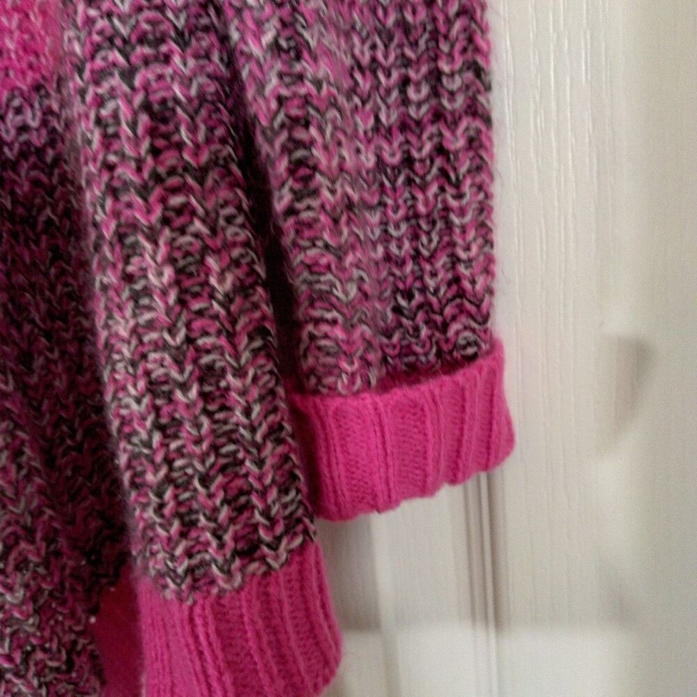 Betsey Johnson Girls 6X Cardigan Hooded Sweater Pink Open Front Sequin Star - Picture 3 of 7